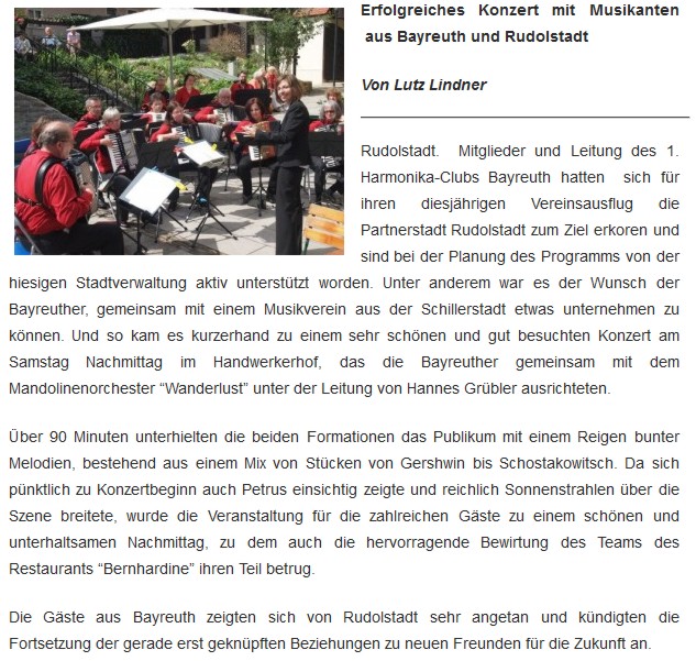Bericht Konzert Rudolstadt 2014