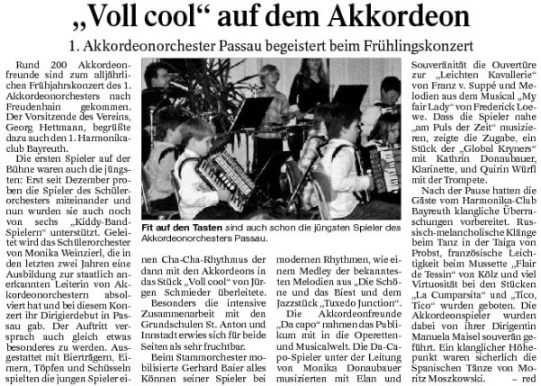 Gemeinsames Konzert mit 1. Akkordeon-Orchester Passau e.V.